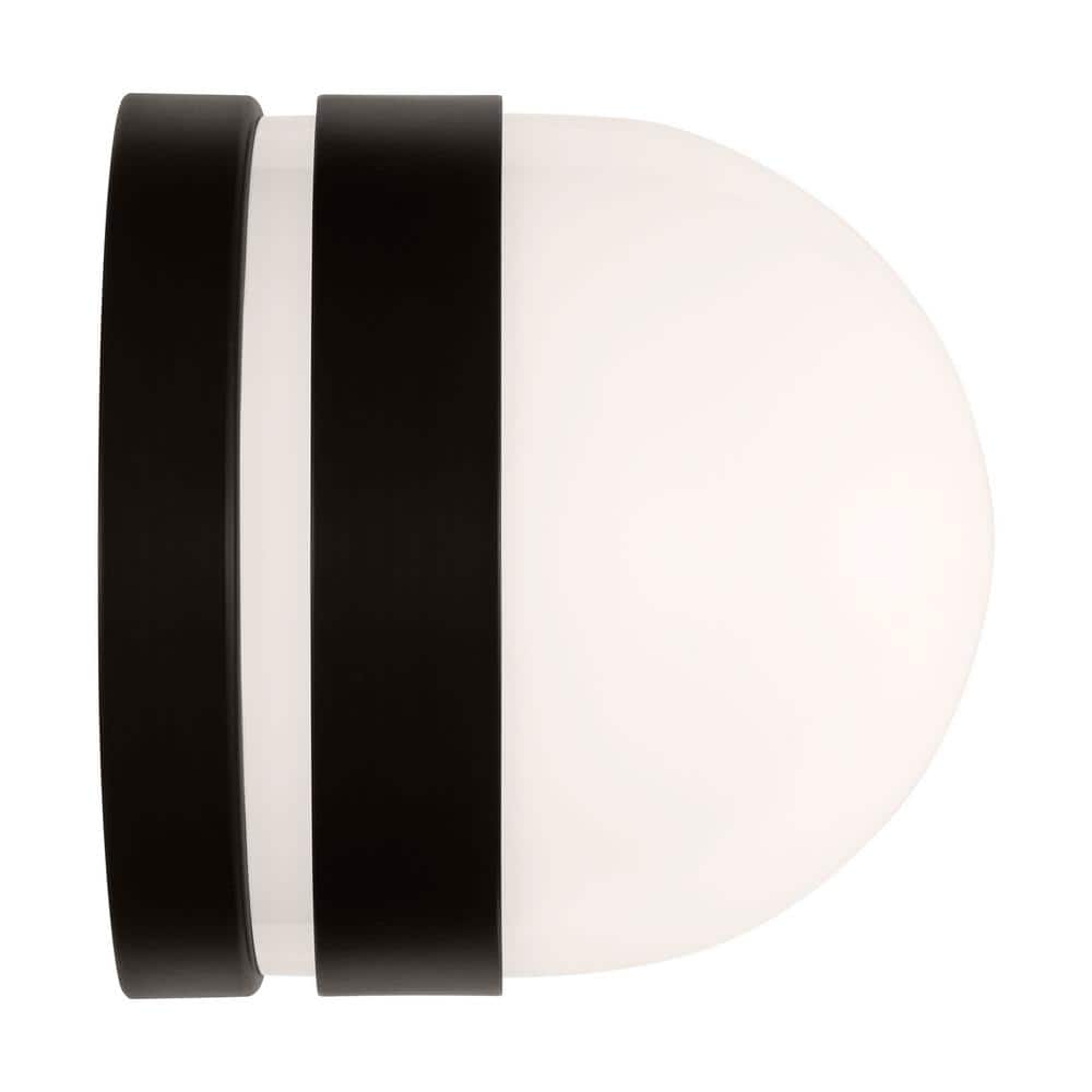 Aged Iron and Milk Glass Dimmable LED Wall Sconce