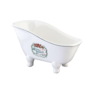 Savons Aux Fleurs Slipper Claw Foot Tub Soap Dish in White