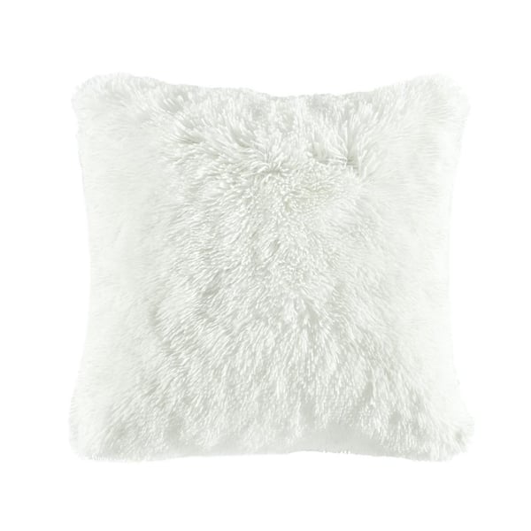 Triangle Home Fashions Emma Faux Fur White 20 in. x 20 in. Throw Pillow  Cover 16T005999 - The Home Depot