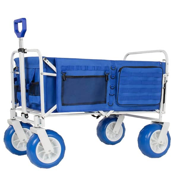 6.3 cu. ft. Steel Garden Cart with Opened Tailgate and 9" All-Terrain Wheels,Blue