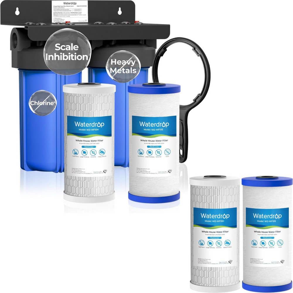 WD-WHF21-SH 2 Stage Whole House Water Filter System, with Heavy Metal and Anti-Scale Sediment Filter Extra WD-WF10SH