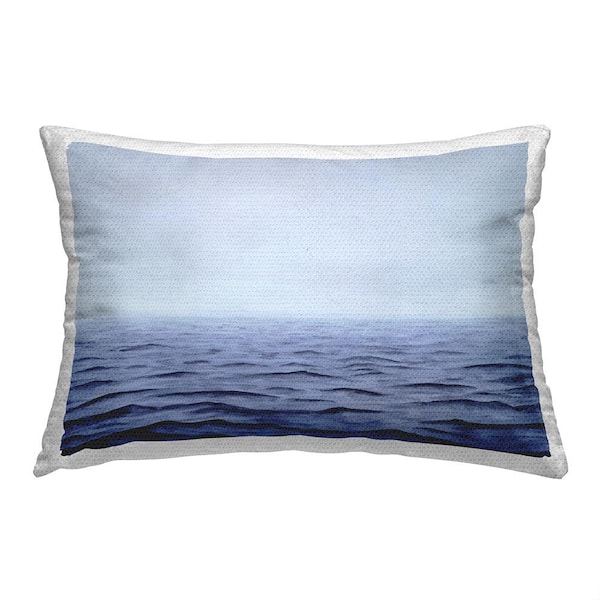 Stupell Industries Blue Ocean Waves Blue Rectangular Outdoor Throw Pillow