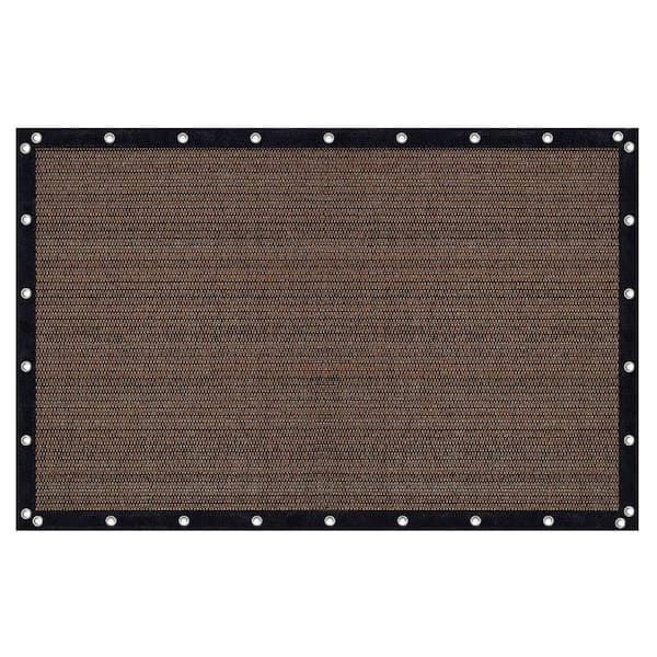 ITOPFOX 8 ft. x 12 ft. Mocha Rectangular Breathable Sun Shade Sail with Grommets and 200 GSM HDPE Material