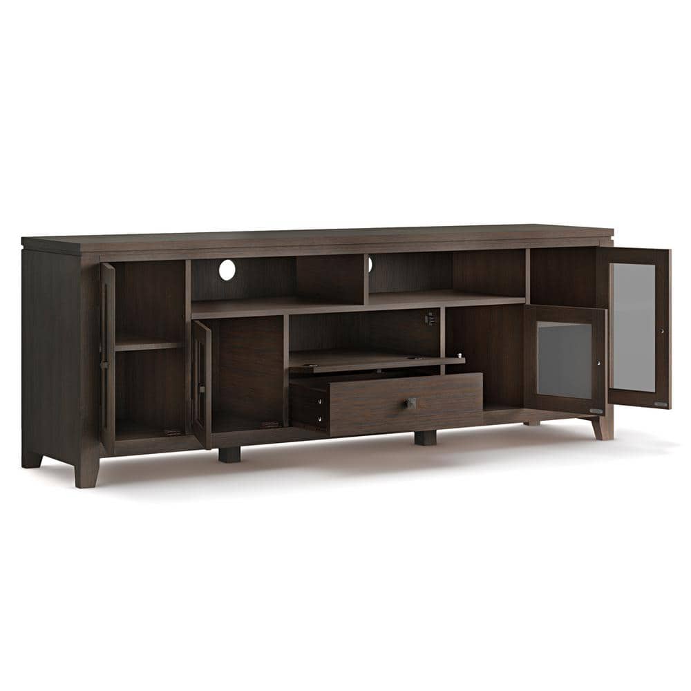 Farmhouse Brown Solid Wood 72" Wide TV Media Stand