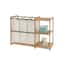 TRINITY EcoStorage Wheeled 3-Bag Bamboo Laundry Cart with Bronze Poles ...