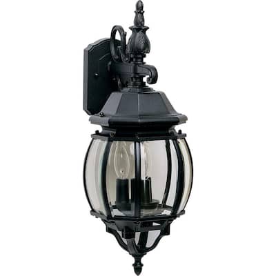 Crown Hill 3-Light Black Outdoor Wall Lantern Sconce