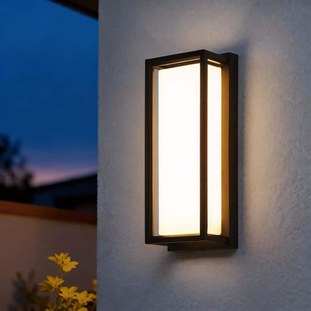 12.25 in. Dimmable 1-Light Sandy Black LED Outdoor Wall Sconce with Acrylic Shade 5-Color Temperatures Adjustable price history on PriceWatchPro