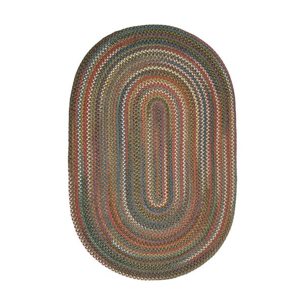 Rhody Rug Bouquet Bronze 5 ft. x 8 ft. Oval Indoor/Outdoor Braided Area Rug