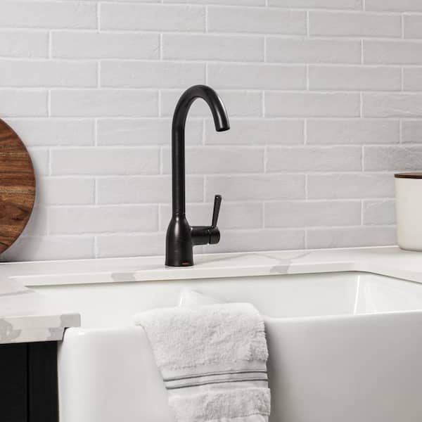 Take Home Tile Sample - Stirling White 2 in. x 4 in. White Brick Matte Porcelain Floor and Wall Tile