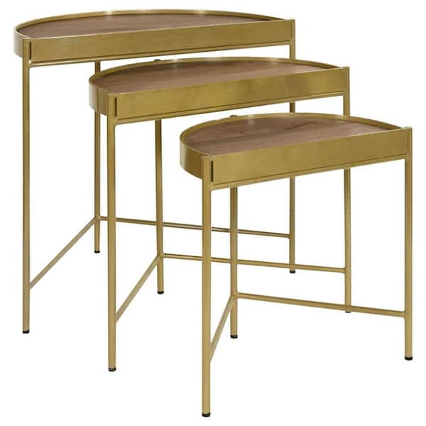 Benjara 25 in. Brown Other Wood End Table with Metal Frame