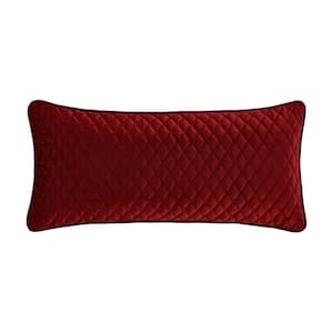 Monica Polyester Crimson Quilted Boudoir Decorative Throw Pillow 15 in. X 20 in.