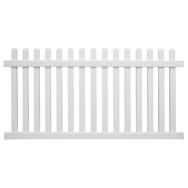 Weatherables Chelsea 5 ft. H x 6 ft. W White Vinyl Picket Fence Panel Kit