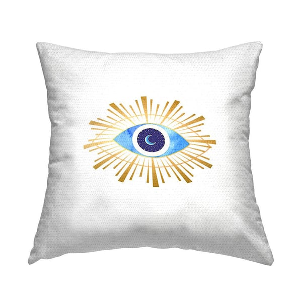 Stupell Industries Evil Eye Radiant Abstract Shapes Crescent Moon Blue Square Outdoor Throw Pillow