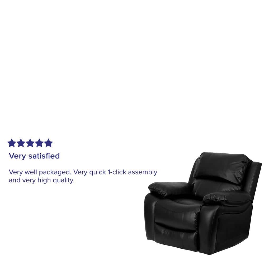 Black Leather Recliner with Spot Detailing