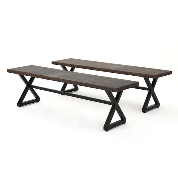 Noble House Bennett 70 in. Brown Concrete Outdoor Bench 17408 - The Home  Depot