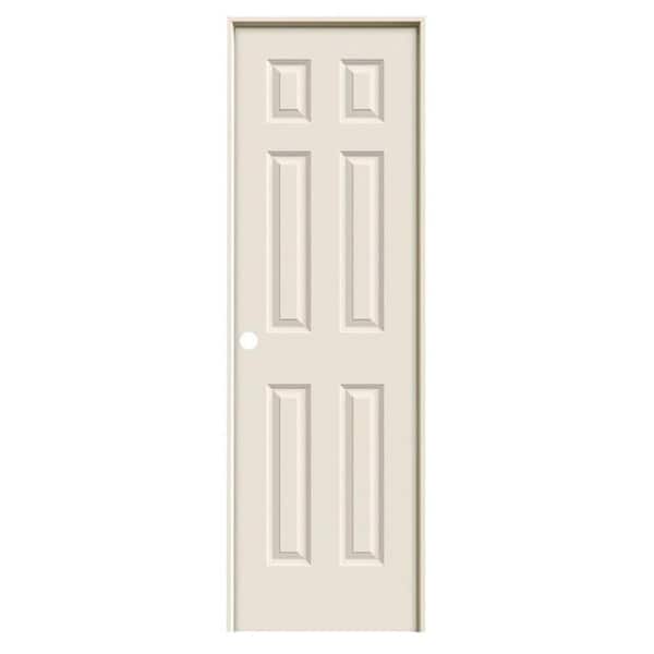 Builders Choice 24 in. x 80 in. Rightt-Handed Colonist Primed Textured Molded Composite MDF Single Prehung Interior Door