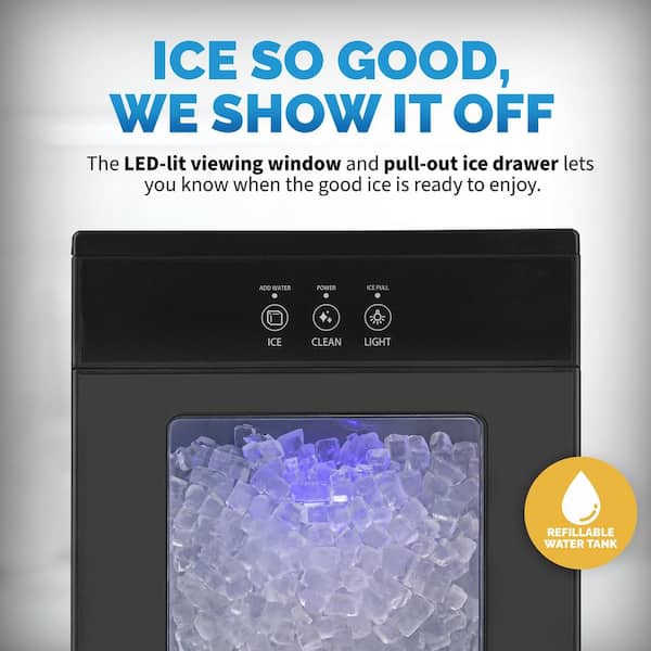 FDFM1JA01 KBice Self Dispensing Countertop Nugget Ice Maker, Crunchy Pebble Ice  Maker, Sonic Ice Maker，Produces Max 30 lbs of Nugget Ice
