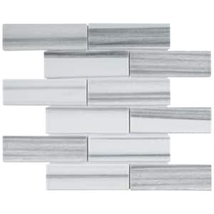 Ecoglassify White 11.82 in. x 11.82 in. Brick Joint Matte Glass Mosaic Tile  (9.7 sq. ft./Case)