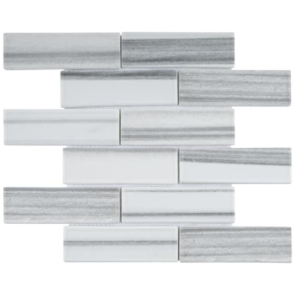 MOLOVO Ecoglassify White 11.82 in. x 11.82 in. Brick Joint Matte Glass Mosaic Tile (9.7 sq. ft./Case)
