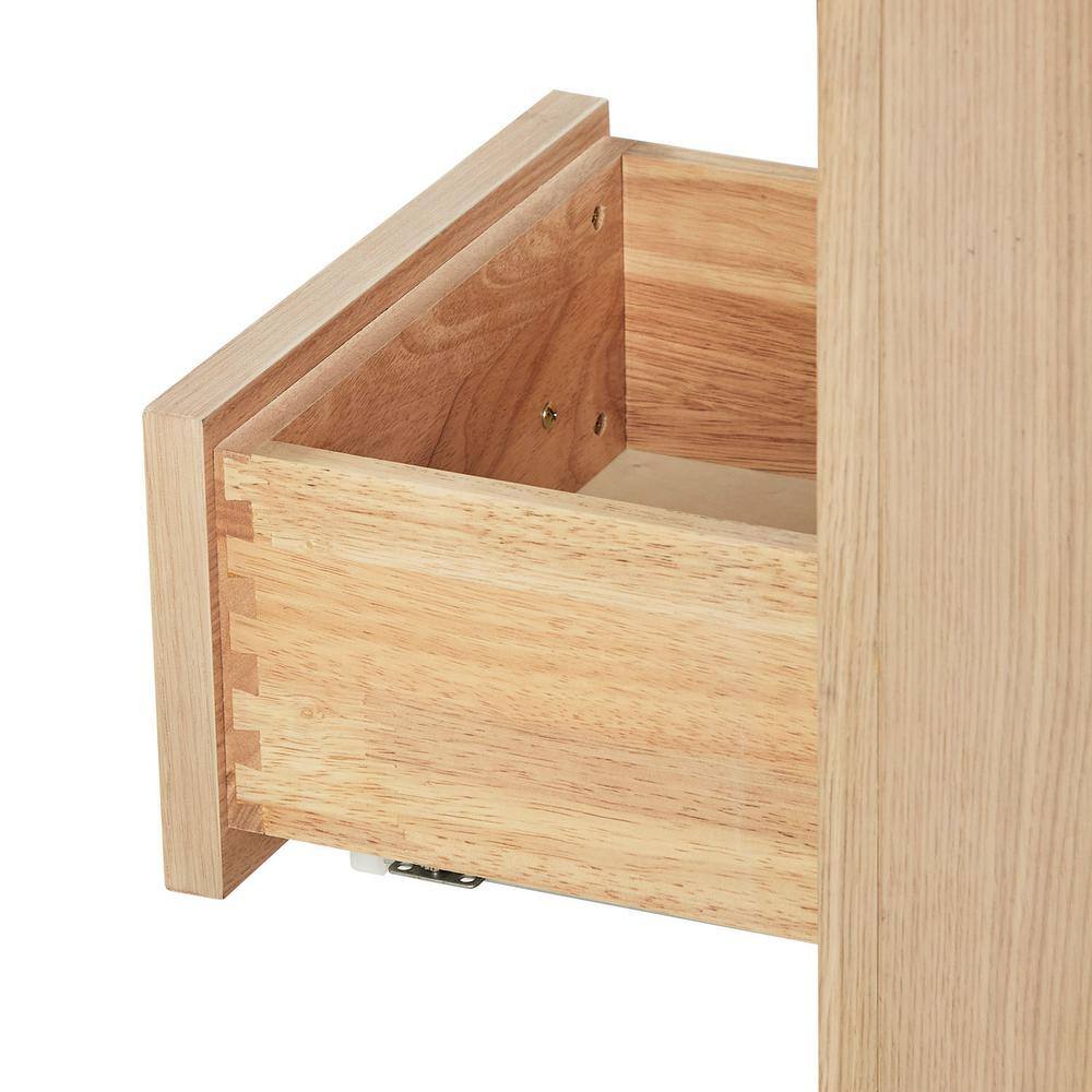 Oak Freestanding Single Vanity with Carrara Marble Top