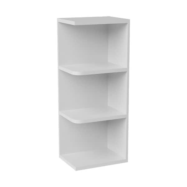 9 in. W x 12 in. D x 30 in. H Ready to Assemble Double Shaker Wall Ending Shelf Kitchen Cabinet in Newport White