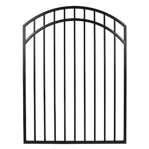 3.75 ft. x 4.67 ft. Coral Profile Black Iron Arched Top Fence Gate