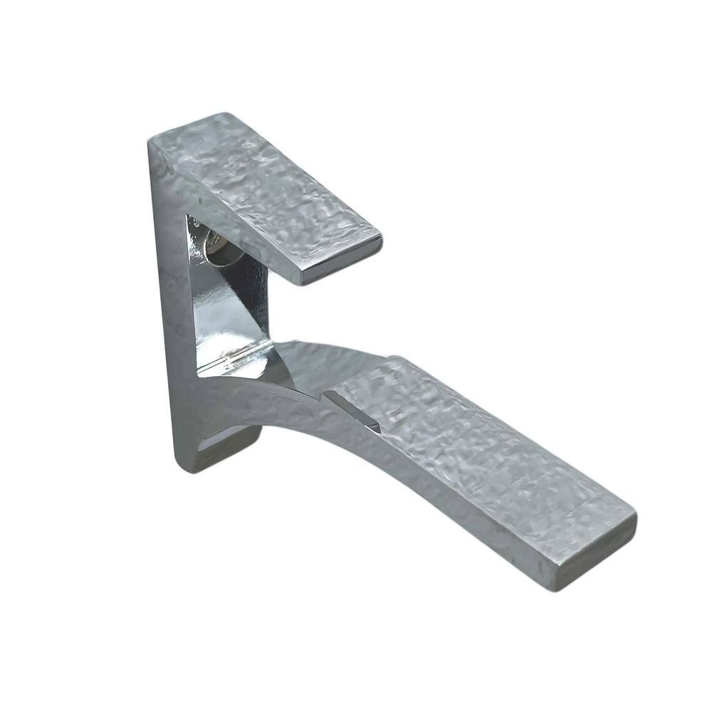 Clear Acrylic Floating Wall Shelves with Chrome Brackets, 11.5" x 6"