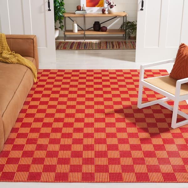 Striped Kilim 6 ft. x 9 ft. Red/Rust Geometric Area Rug