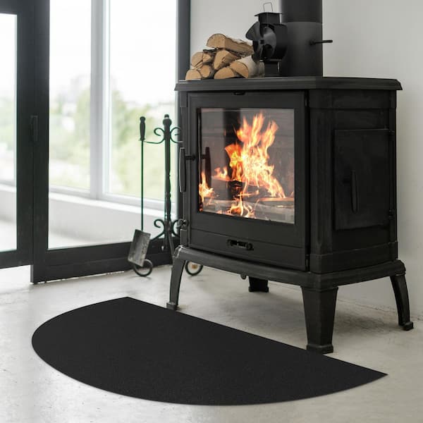Black 24 in. x 42 in. Hearth Mat