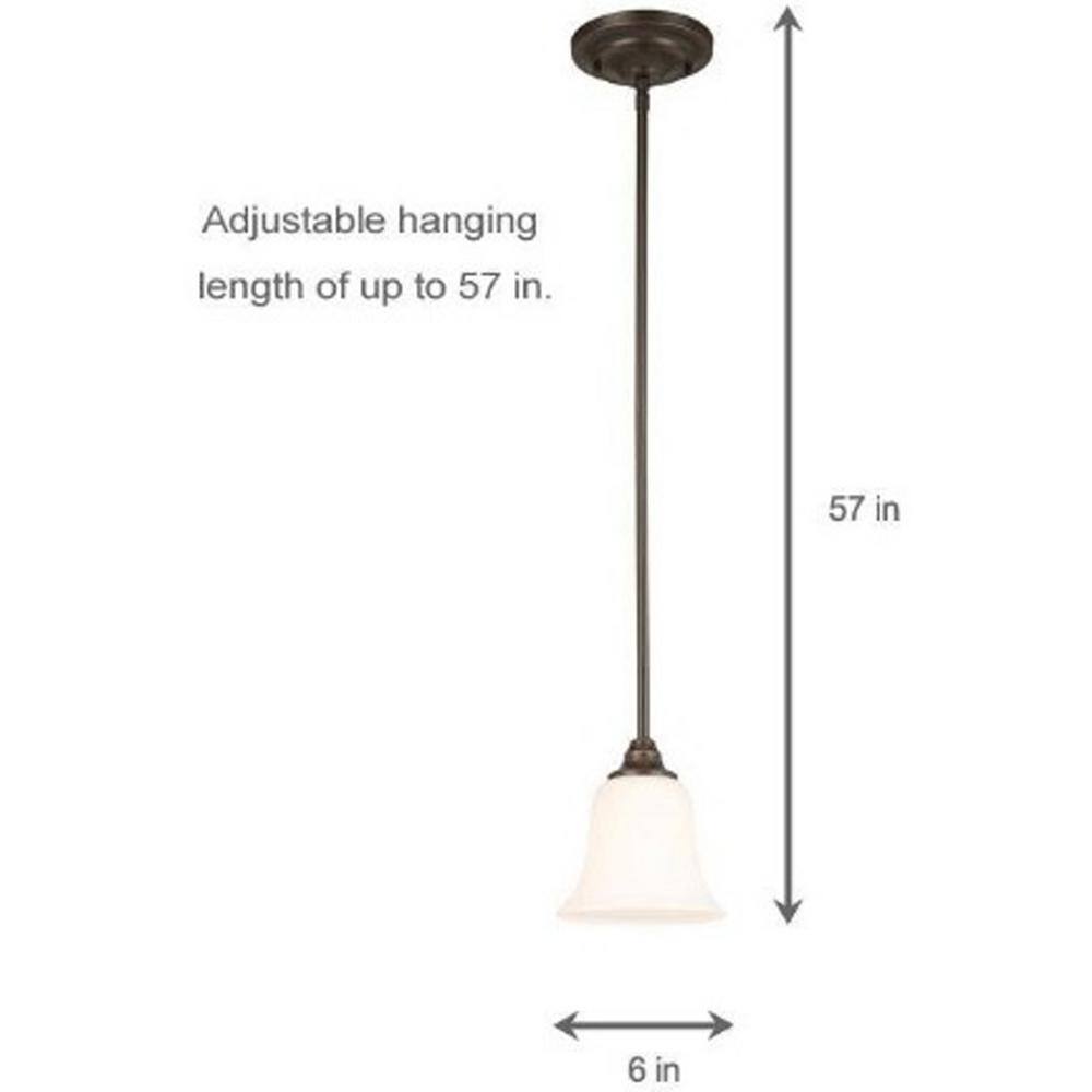 Elegant Oil-Rubbed Bronze 57" Mini Pendant with Frosted White Glass Shade