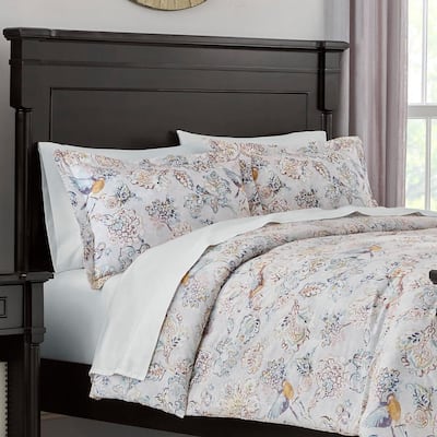 Queen King 3 Pce Elka Washed Cotton Comforter Set by Accessorize
