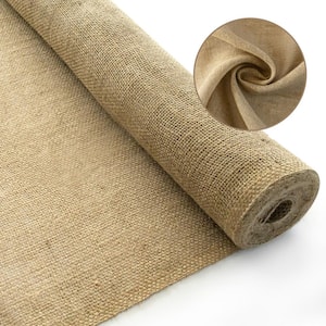 63 in. x 15 ft. Gardening Burlap Roll - Natural Burlap Fabric for Weed Barrier, Tree Wrap Burlap, Rustic Party Decor