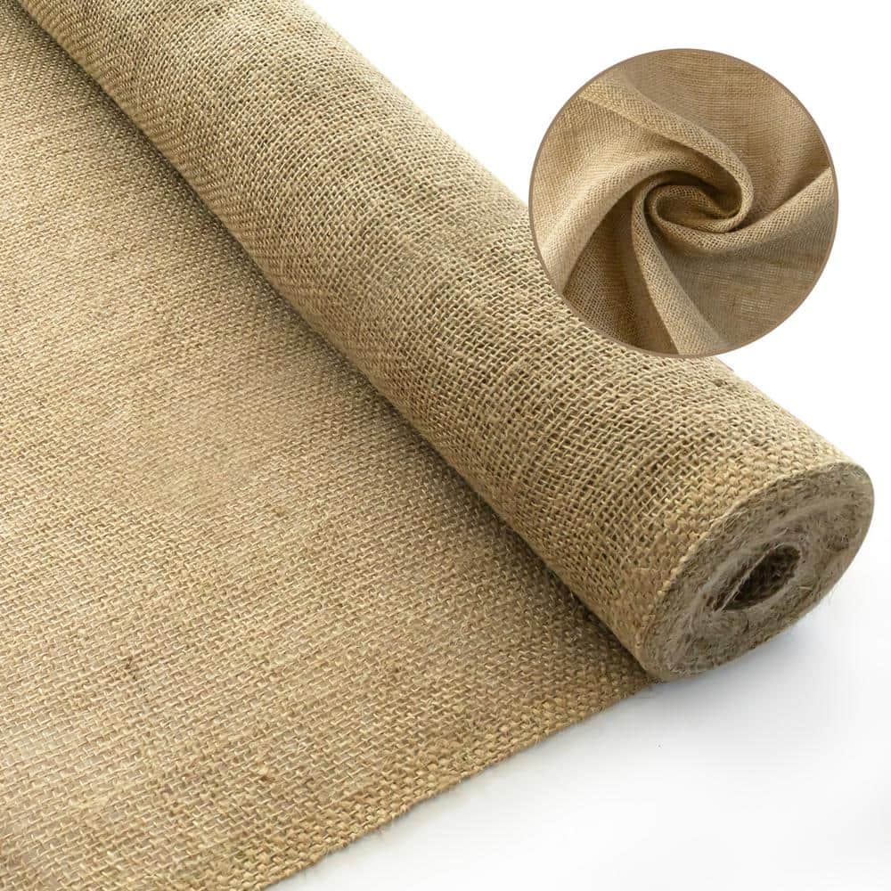 Wellco 63 in. x 25 ft. Gardening Burlap Roll - Natural Burlap Fabric for Weed Barrier (2-Pack)