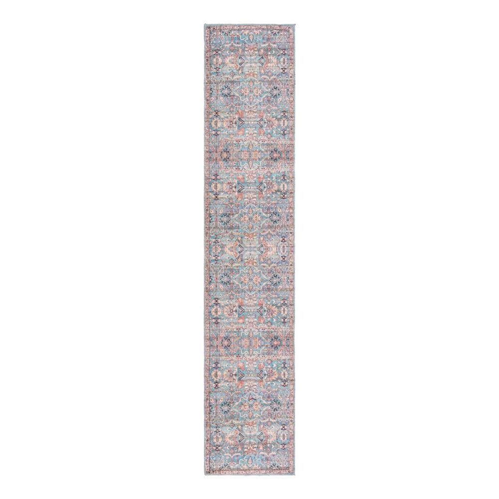 Blue Flat Woven Reversible Runner Rug