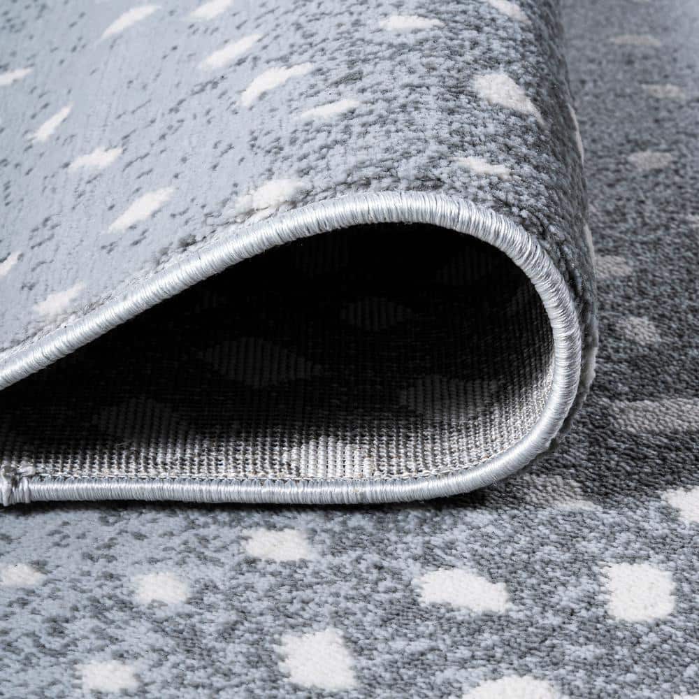 Modern Abstract Antelope 4' x 6' Light Gray Synthetic Area Rug