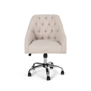 Barbour Beige and Silver Tufted Office Chair