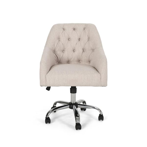 Unbranded Barbour Beige and Silver Tufted Office Chair