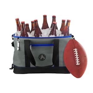 2-Cargo Pockets Collapsible Soft Cooler with Bottle Opener in Blue