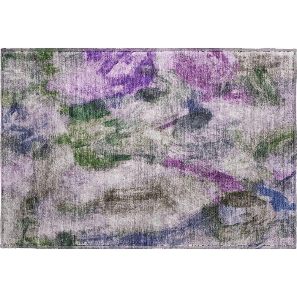 Mayfield Premium Machine Washable Abstract AMF2204 Lavender 2 ft. x 3 ft. Accent Rug price history on PriceWatchPro