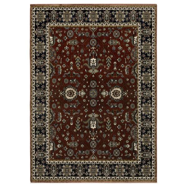 10' X 13' Red Oriental Area Rug With Fringe