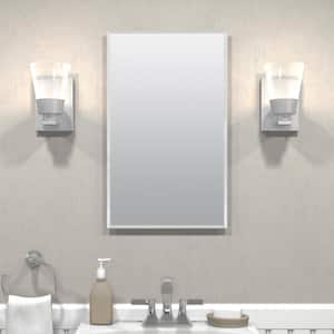 16 in. W x 26 in. H Rectangular Recessed or Surface Mount Frameless Beveled Mirror Medicine Cabinet