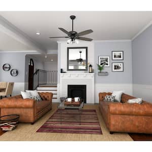 Highbury II 52 in. Indoor Matte Black Ceiling Fan With LED Light Kit and Remote