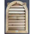 16 in. x 24 in. Arch Top Wood Built-in Screen Gable Louver Vent W/ Brickmould trim