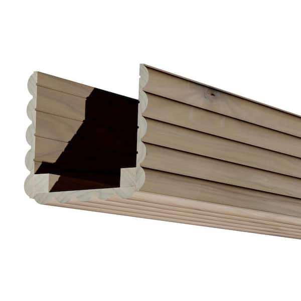 Ornamental Mouldings 5.875 in. W x 5.28125 in. H x 92 in. L Natural Poplar Reeded Box Faux Beam