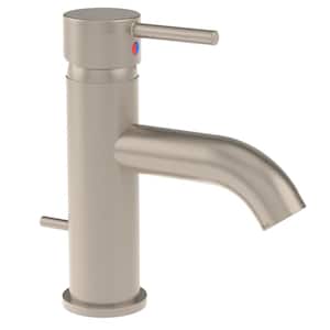 Sereno Single Hole Single-Handle Bathroom Faucet with Drain Assembly in Brushed Nickel
