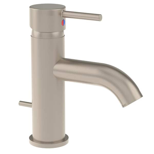 Symmons Sereno Single Hole Single-Handle Bathroom Faucet with Drain Assembly in Brushed Nickel