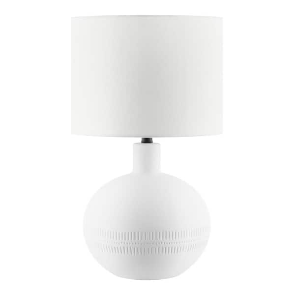 Hampton Bay Colchester 20.5 in. White Table Lamp with Ceramic Base