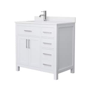 Beckett 36 in. W x 22 in. D x 35 in. H Single Sink Bathroom Vanity in White with White Cultured Marble Top