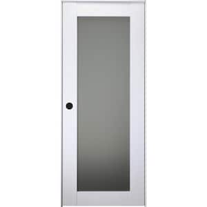 Smart Pro 207 32 in. x 84 in. Left-Hand Full Lite Frosted Glass Polar White Wood Composite Single Prehung Interior Door