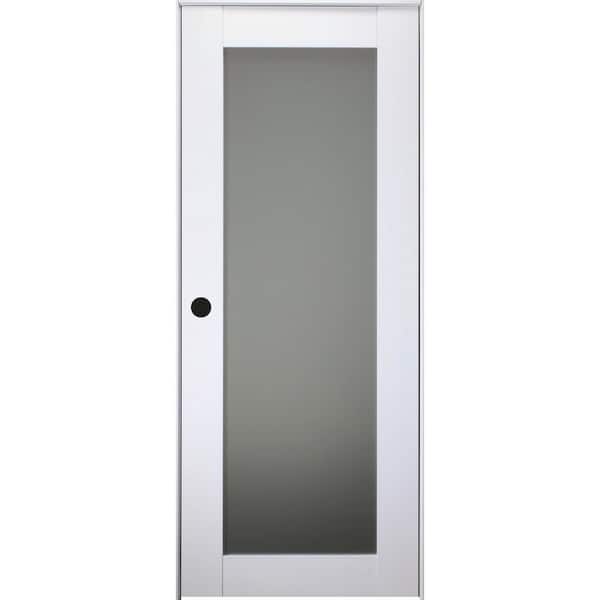 Belldinni Smart Pro 207 32 in. x 84 in. Left-Hand Full Lite Frosted Glass Polar White Wood Composite Single Prehung Interior Door